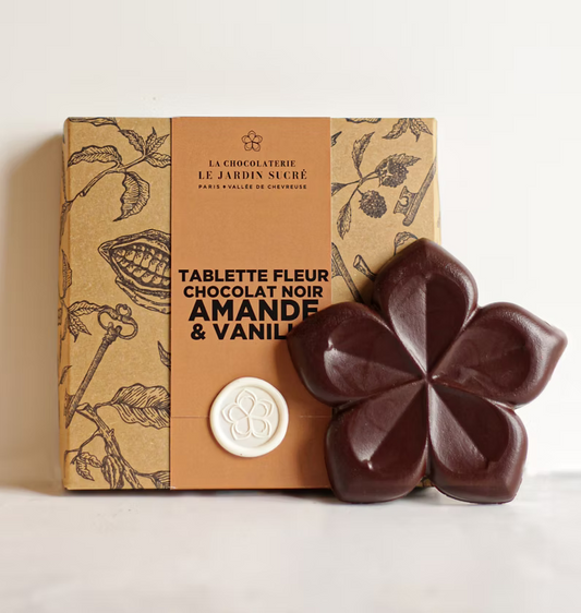 Tablette Fleur Praliné Amande - Vanille & Chocolat Noir