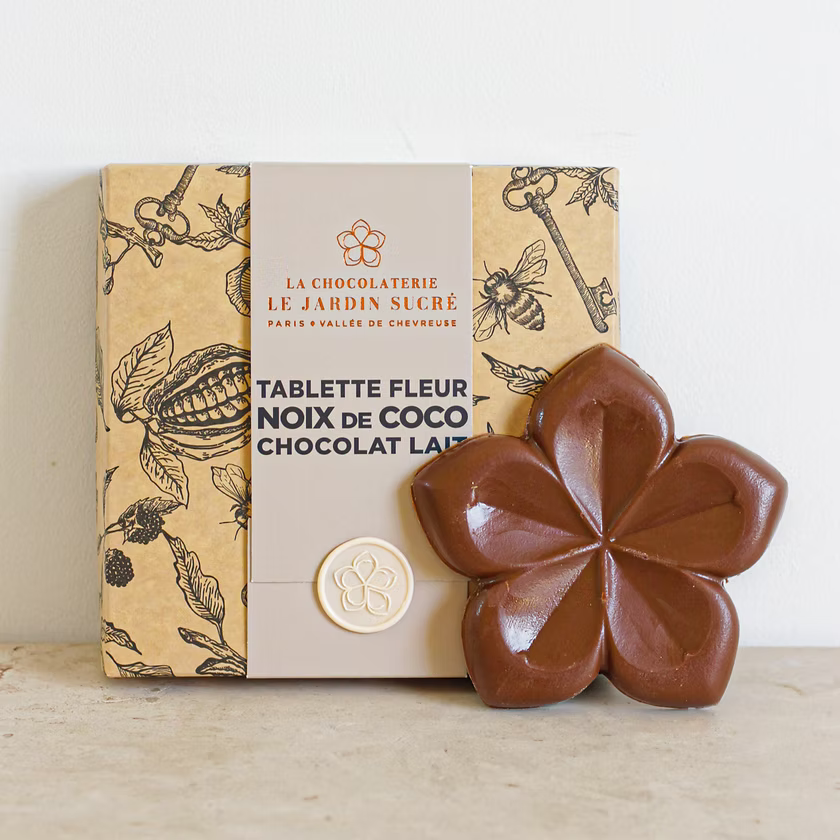 Tablette Fleur Praliné Coco & Chocolat au Lait