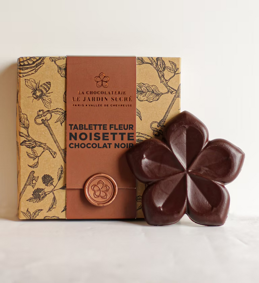 Tablette Fleur Praliné Noisette & Chocolat Noir