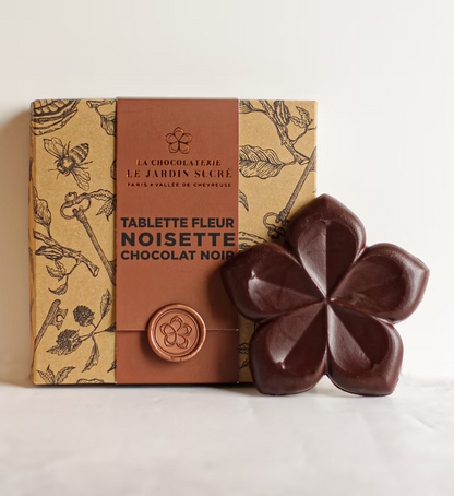 Tablette Fleur Praliné Noisette & Chocolat Noir