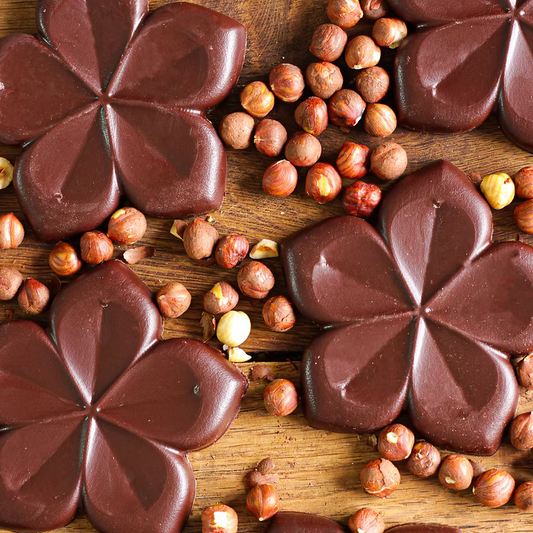 Tablette Fleur Praliné Noisette & Chocolat Noir